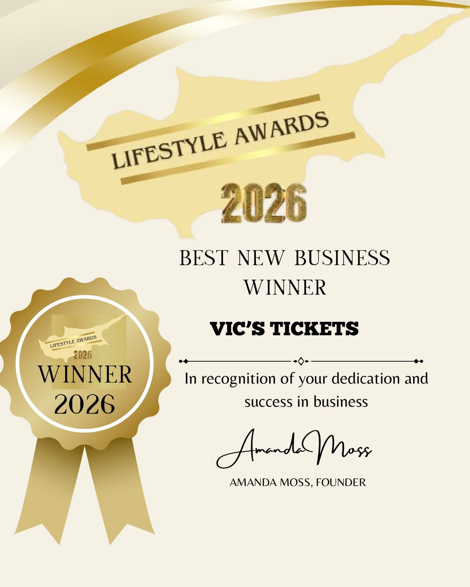 Vicstickets Kapparis Appreciation Certificate for ALL your Boat Trips and other Tickets